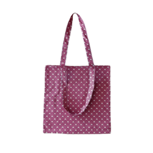 Τσάντα για τα ψώνια-tote bag-κανελί με βεντάλιες - ύφασμα, ώμου, μεγάλες, tote, πάνινες τσάντες