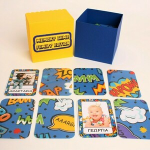 «Memory Game» Family Edition - Παιχνίδι με προσωποποιημένες κάρτες - 9,8 x 9,8 χάρτινο κουτί - χειροποίητα, επιτραπέζια, προσωποποιημένα - 3