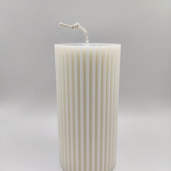 Διακοσμητικό κερί Striped Pillar - 170g - αρωματικά κεριά, soy candles, vegan κεριά - 2