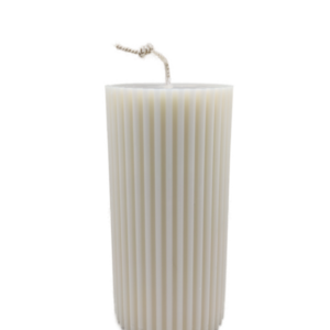 Διακοσμητικό κερί Striped Pillar - 170g - αρωματικά κεριά, vegan κεριά