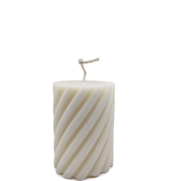 Διακοσμητικό κερί Wavy Pillar - 105g - αρωματικά κεριά, soy candles, vegan κεριά