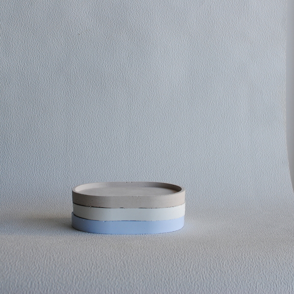 Οβάλ δίσκος από τσιμέντο Λευκό 15cm| Concrete - δίσκος, τσιμέντο, πιατάκια & δίσκοι - 2