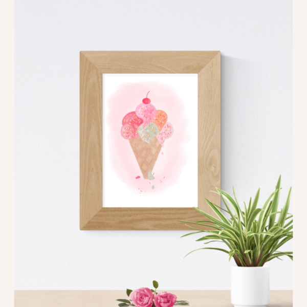 Art Print παγωτό - πίνακες & κάδρα, αφίσες, παγωτό, πίνακες ζωγραφικής - 2