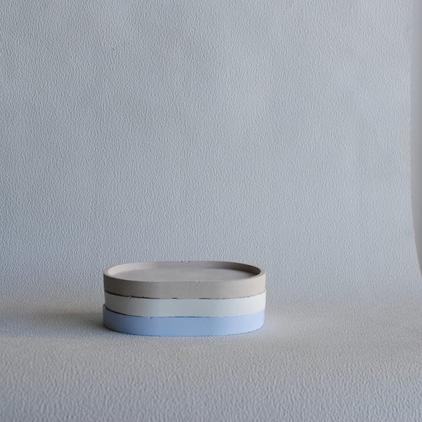 Οβάλ δίσκος από τσιμέντο Γαλάζιο 15cm| Concrete - δίσκος, τσιμέντο, πιατάκια & δίσκοι - 2