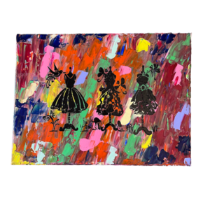 Πίνακας με φορέματα καμβάς με ακρυλικά 30X40 - πίνακες & κάδρα, πίνακες ζωγραφικής