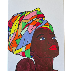 Πίνακας Αφρικανή κοπέλα καμβάς με ακρυλικά 30X40 cm - πίνακες & κάδρα, πίνακες ζωγραφικής