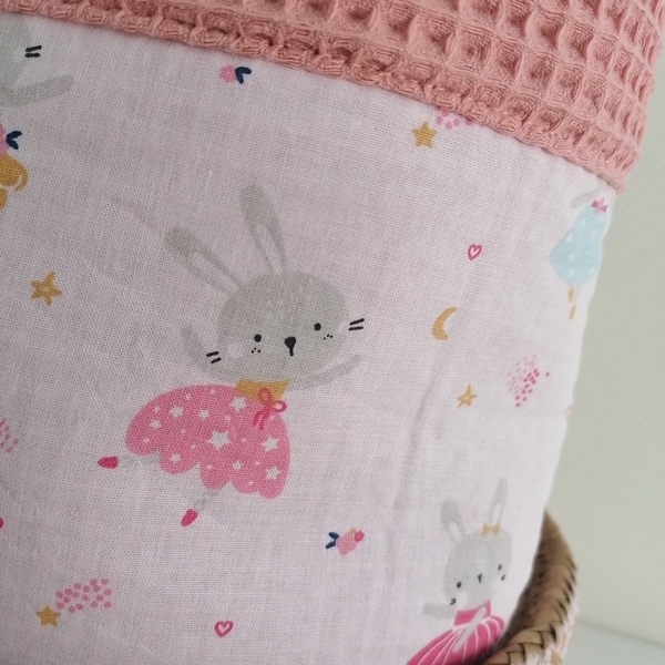 Βρεφική κουβέρτα πικέ " Λαγουδάκια μπαλαρίνες" - κορίτσι, δώρο, βρεφικά, ζωάκια, κουβέρτες - 3