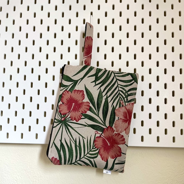 Tropical flowers pouch bag - ύφασμα, φλοράλ, all day, χειρός, μικρές - 2