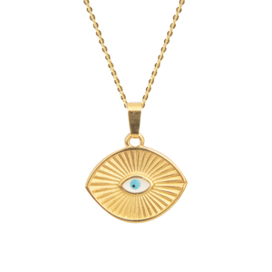 Κολιέ Επίχρυσο "Golden Eye" - charms, επιχρυσωμένα, ορείχαλκος, μάτι, κοντά - 2
