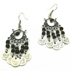 Σκουλαρίκια Boho ''Erato'' Earrings, Επάργυρο - Μήκος 6 εκ. - επάργυρα, μακριά, boho, κρεμαστά, γάντζος, zamak