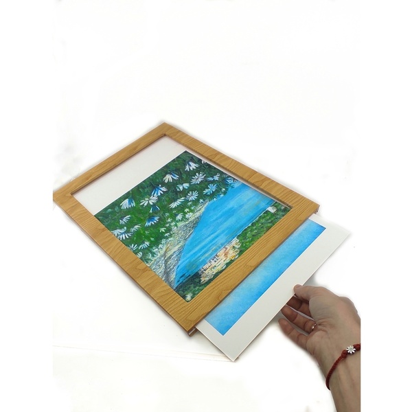 Κάδρο από χαρτόνι με εφέ ξύλου 38Χ28εκ - πίνακες & κάδρα - 3