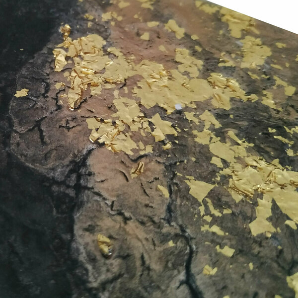 Σουβέρ κεραμικά σετ 4 τεμαχίων 10Χ10 εκ. χειροποίητα "gold black" - σουβέρ, τσιμέντο, διακοσμητικά - 4