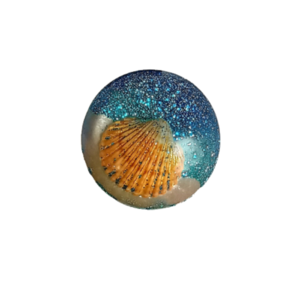 Δαχτυλίδι στρόγγυλο με υγρό γυαλί και κοχύλι - ημιπολύτιμες πέτρες, γυαλί, κοχύλι, μεγάλα, αυξομειούμενα - 2