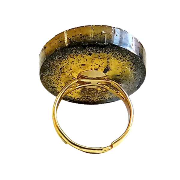 Δαχτυλίδι στρόγγυλο με υγρό γυαλί χάντρες - ημιπολύτιμες πέτρες, γυαλί, boho, μεγάλα, αυξομειούμενα - 3