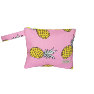 Τσαντάκι (νεσεσέρ) Pineapples - ύφασμα, all day, χειρός, πάνινες τσάντες, μικρές