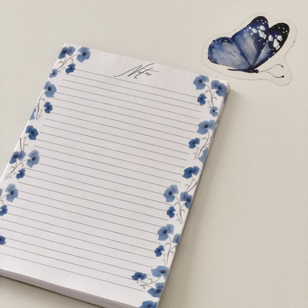 Σημειωματάριο blue flowers - τετράδια & σημειωματάρια - 3