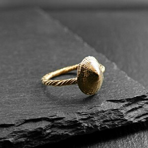 " Νηρίτης " Χειροποίητο δαχτυλίδι από ορείχαλκο επιχρυσωμένο 18Κ με κοχύλι! - επιχρυσωμένα, ορείχαλκος, κοχύλι, βεράκια, σταθερά - 2