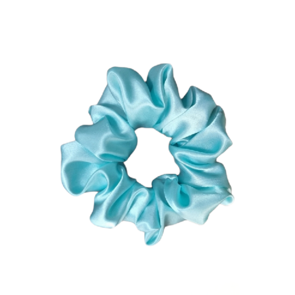Γαλάζιο μεγάλο ελαστικό scrunchie - ύφασμα, λαστιχάκια μαλλιών