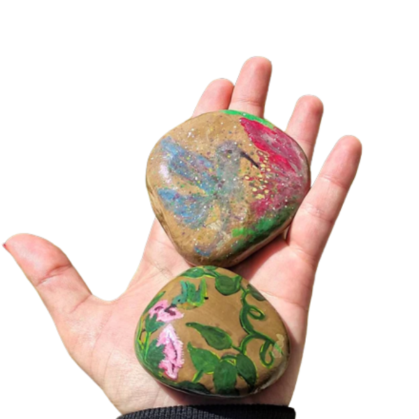 Ζωγραφισμένες πέτρες στο χέρι, Σετ των 2, 6χ7 εκατοστά - ζωγραφισμένα στο χέρι, πέτρα, πουλάκια, διακοσμητικές πέτρες, βότσαλα - 2
