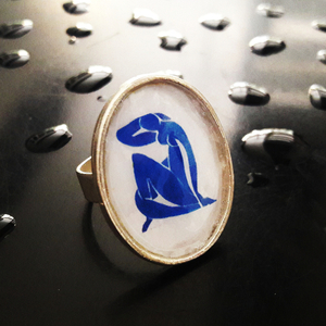 Ασημένιο Δαχτυλίδι Ματίς "Blue Nude II". Μινιμαλισμός και κόσμημα. - ασήμι, αυξομειούμενα - 3