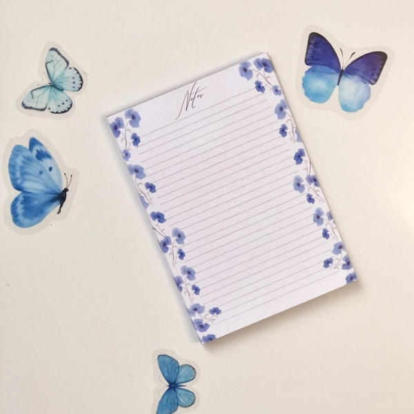 Σημειωματάριο blue flowers - τετράδια & σημειωματάρια - 2