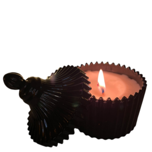 Μαύρη φοντανιέρα με χειροποίητο κερί σόγιας - αρωματικά κεριά