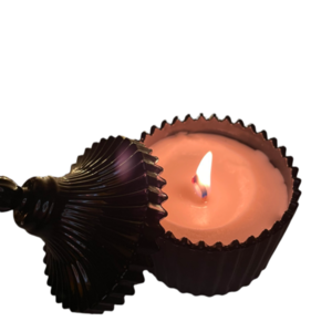 Μαύρη φοντανιέρα με χειροποίητο κερί σόγιας - αρωματικά κεριά - 2