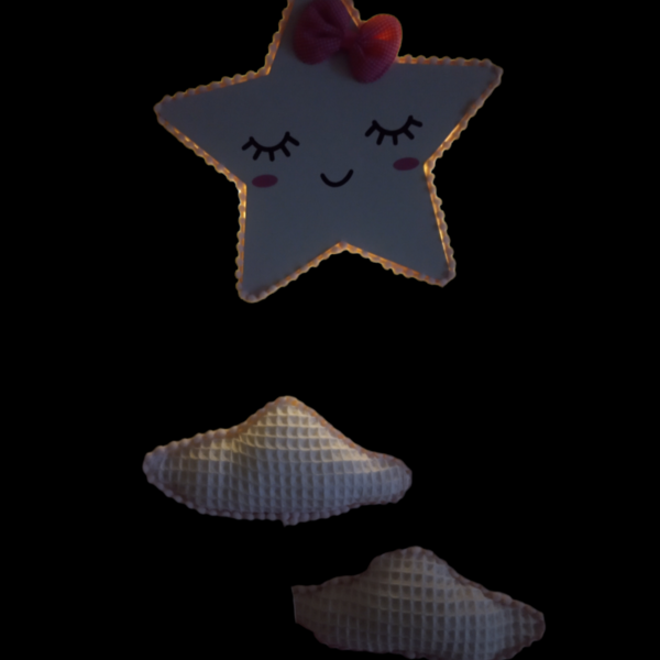 Διακοσμητικό φωτιζόμενο αστέρι - κορίτσι, δώρο, δώρα για παιδιά, δωμάτιο παιδιών, παιδικά φωτιστικά - 2