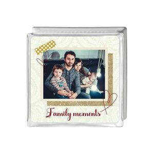 Φωτιζόμενο, διακοσμητικό υαλότουβλο για την οικογένεια - πορτατίφ, personalised, δώρα για τον μπαμπά