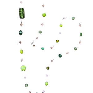 Κολιέ σε σύρμα με πράσινες και ροζ χάντρες 84 εκ - χάντρες, μακριά, φθηνά - 4