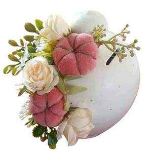 Κουμπαράς κεραμικος, λευκός με αποξηραμένα λουλούδια - κουμπαράδες, κορίτσι, δώρα γενεθλίων, δώρο, χριστουγεννιάτικα δώρα