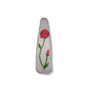 Κεντημένο τσιμπιδάκι μαλλιών- Κόκκινο Τριαντάφυλλο - τριαντάφυλλο, boho, αξεσουάρ μαλλιών, τσιμπιδάκια μαλλιών