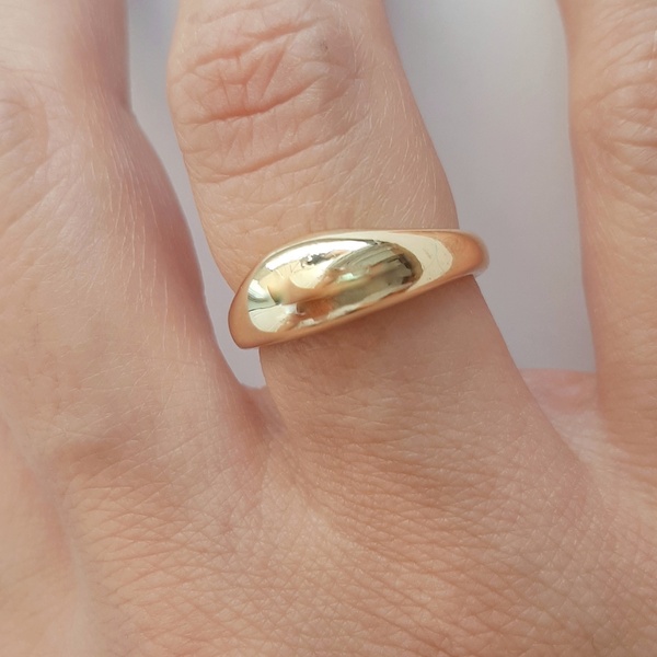 Δαχτυλίδι Shiny Mountain Gold - ασήμι, γεωμετρικά σχέδια, ατσάλι, αυξομειούμενα, φθηνά