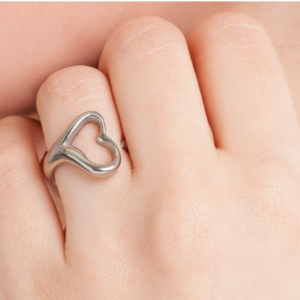 Ατσάλινο Δαχτυλίδι σε σχήμα Καρδιάς - καρδιά, ατσάλι, boho, αυξομειούμενα - 3