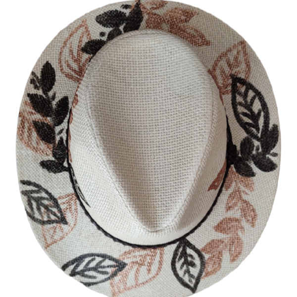Ψάθινο καπέλο Panama -Leaves - ψάθινα
