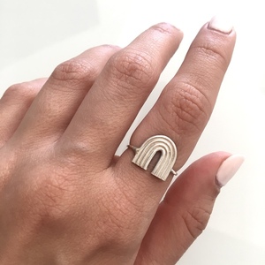 Δαχτυλίδι από ασήμι 925 "rainbow" - ασήμι, γεωμετρικά σχέδια, βεράκια, αυξομειούμενα