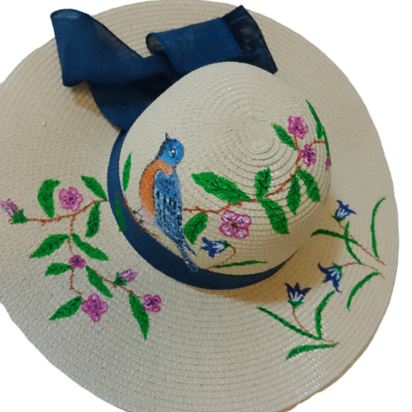 Ψάθινο καπέλο με ζωγραφική - ζωγραφισμένα στο χέρι, απαραίτητα καλοκαιρινά αξεσουάρ, ψάθινα