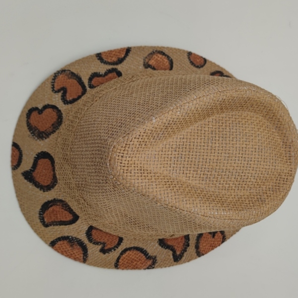 Καπέλο καβουράκι animal print - ψάθινα