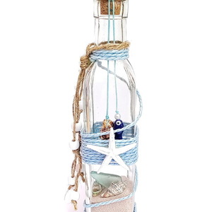"Summer in Greece" μπουκάλι με μπρελόκ - γυαλί, διακοσμητικά μπουκάλια
