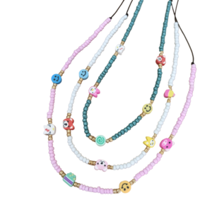 κοντό κολιέ με κοντερίες και φίμο στοιχεία ' pure happiness ' - τσόκερ, χάντρες, κοντά, seed beads