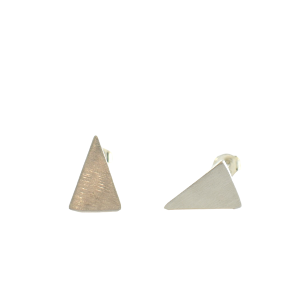 Σκουλαρίκια τριγωνάκια, ασήμι 925. - ασήμι, μοντέρνο, γεωμετρικά σχέδια, all day, καρφωτά, μικρά, all season - 3