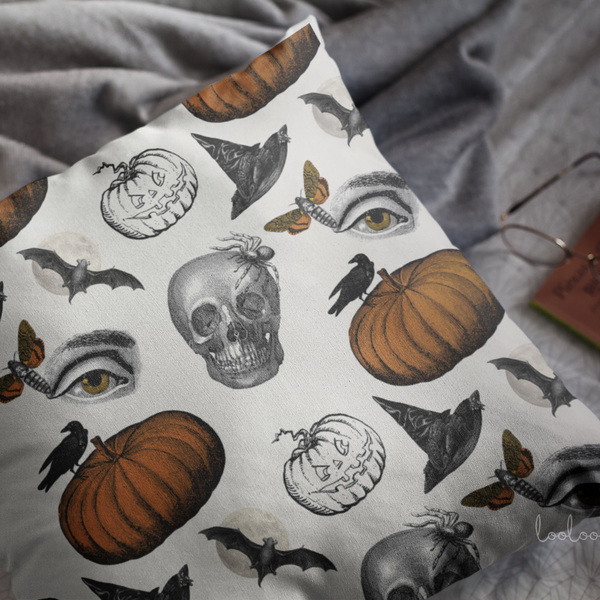 Μαξιλάρι διακοσμητικό Vintage GOTHIC Halloween 45x45 εκ.100% Polyester - Looloo & Co - vintage, halloween, μαξιλάρια - 4