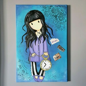 Πίνακας ζωγραφισμένος στο χέρι dream love hope - πίνακες & κάδρα, καμβάς, πίνακες ζωγραφικής, διακοσμητικό παιδικού δωματίου - 2