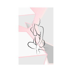 Αφίσα - Γυμνό κορμί γυναίκας με ροζ και γκριζες αποχρώσεις - Διαστάσεις 20Χ30, 30Χ40, 40Χ50 - αφίσες