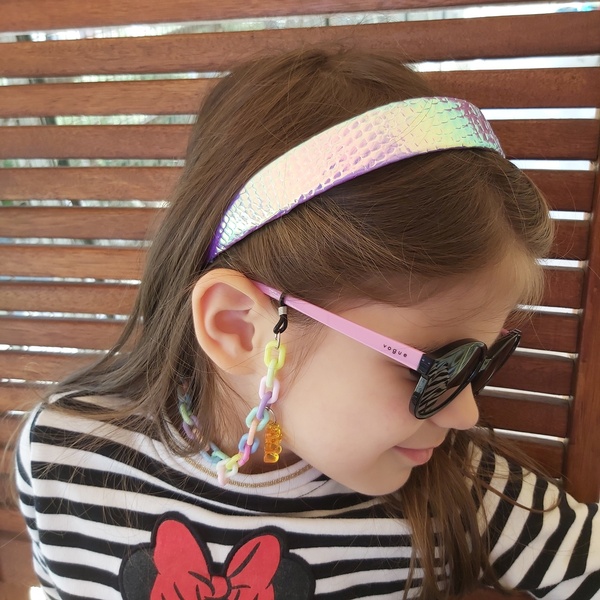 Παιδική αλυσίδα για γυαλιά πολύχρωμη ακρυλική, φοριέται και σάν κολιέ. - για παιδιά, κορδόνια γυαλιών - 3