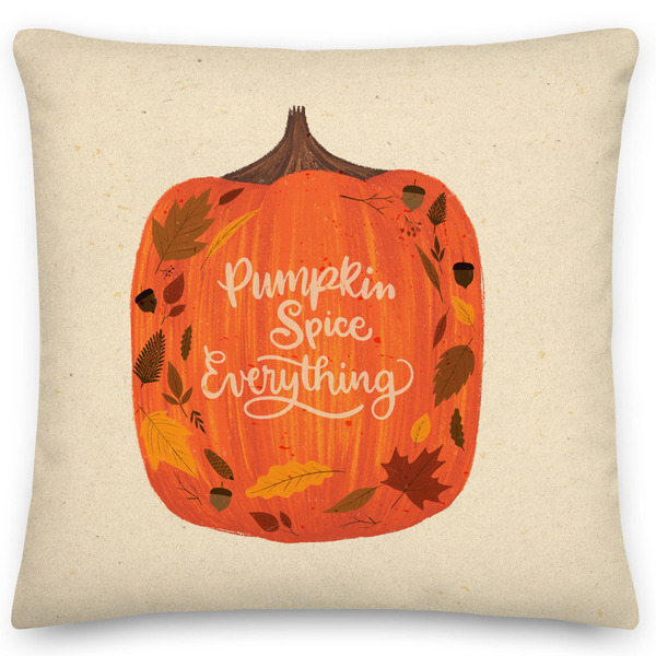 Μαξιλάρι διακοσμητικό κολοκύθα Pumpkin spice everything - χωρίς γέμισμα - 45x45 εκ.100% Polyester - Looloo & Co - κολοκύθα, μαξιλάρια