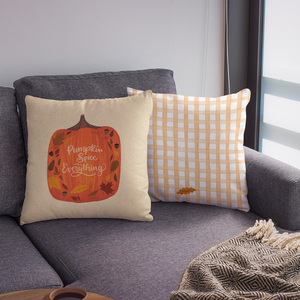Μαξιλάρι διακοσμητικό κολοκύθα Pumpkin spice everything - χωρίς γέμισμα - 45x45 εκ.100% Polyester - Looloo & Co - κολοκύθα, μαξιλάρια - 3