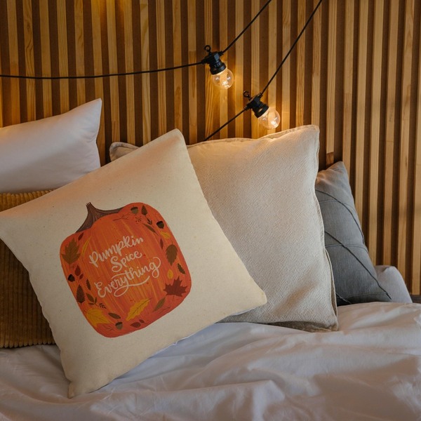 Μαξιλάρι διακοσμητικό κολοκύθα Pumpkin spice everything - χωρίς γέμισμα - 45x45 εκ.100% Polyester - Looloo & Co - κολοκύθα, μαξιλάρια - 4