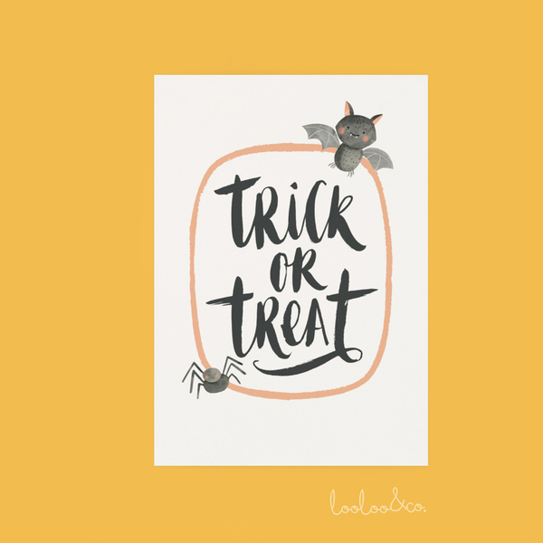 20x30 εκ. Α4 - Trick or Treat αφίσα για διακόσμηση Halloween παιδικού δωματίου χωρίς κάδρο - κορίτσι, αφίσες, halloween - 2