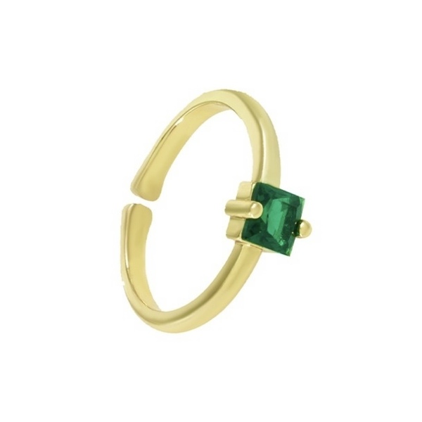 Augusta ring (emerald) - επιχρυσωμένα, βεράκια, μπρούντζος, αυξομειούμενα, φθηνά